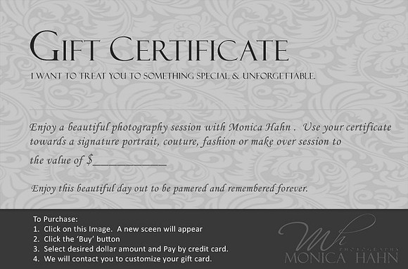 Printed Gift Certificate 'Gift Certificate'
